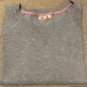 Soft Gray and Pink Lightweight Sweater